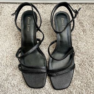 Essex Lane Black Lizard Strappy Heels